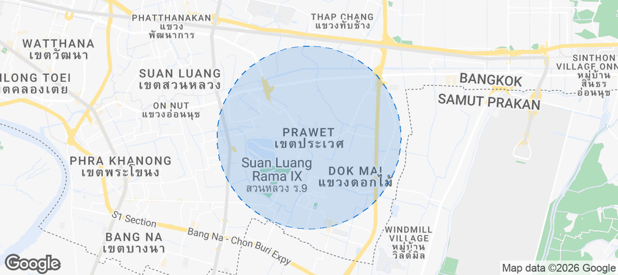 Khet Prawet Airbnb map
